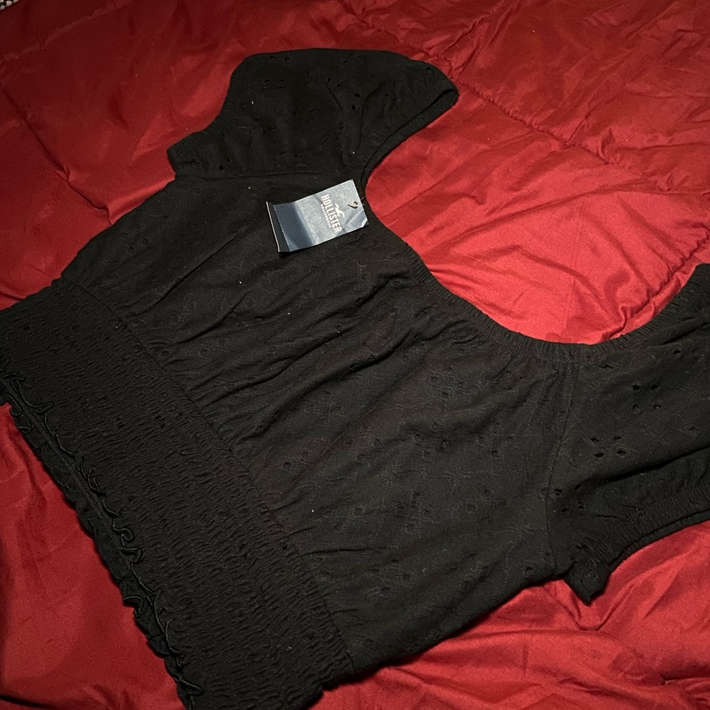 Hollister Black Eyelet Blouse